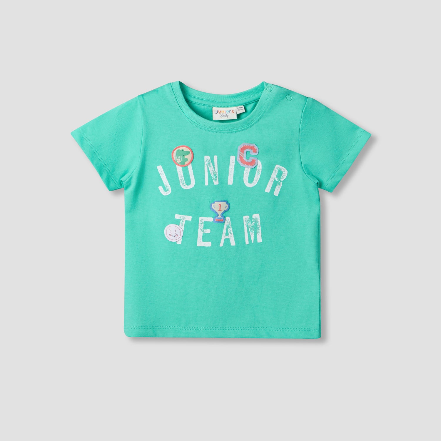 Set of 3 Juniors Round Neck Short Sleeve T-shirt and Shorts Set with Print