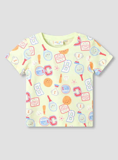 Set of 3 Juniors Round Neck Short Sleeve T-shirt and Shorts Set with Print-baby-boys-clothing-setsandcoords-image-4