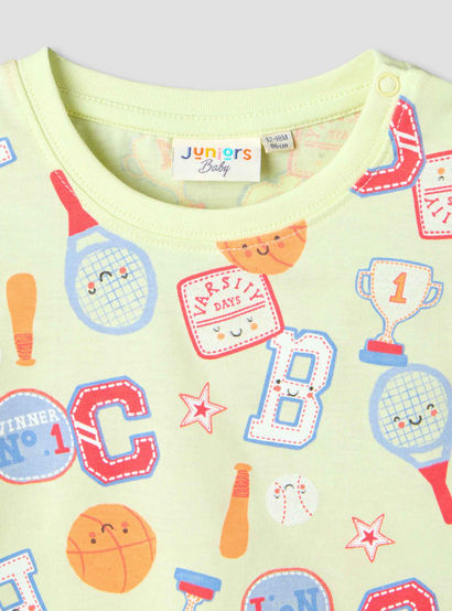 Set of 3 Juniors Round Neck Short Sleeve T-shirt and Shorts Set with Print-baby-boys-clothing-setsandcoords-image-6