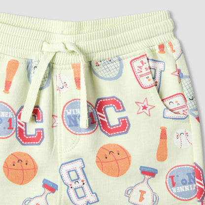 Set of 3 Juniors Round Neck Short Sleeve T-shirt and Shorts Set with Print