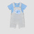 Juniors Crew Neck Short Sleeves T-shirt and Dungaree Set with Elephant Applique - Multicolour / 12-18 mths