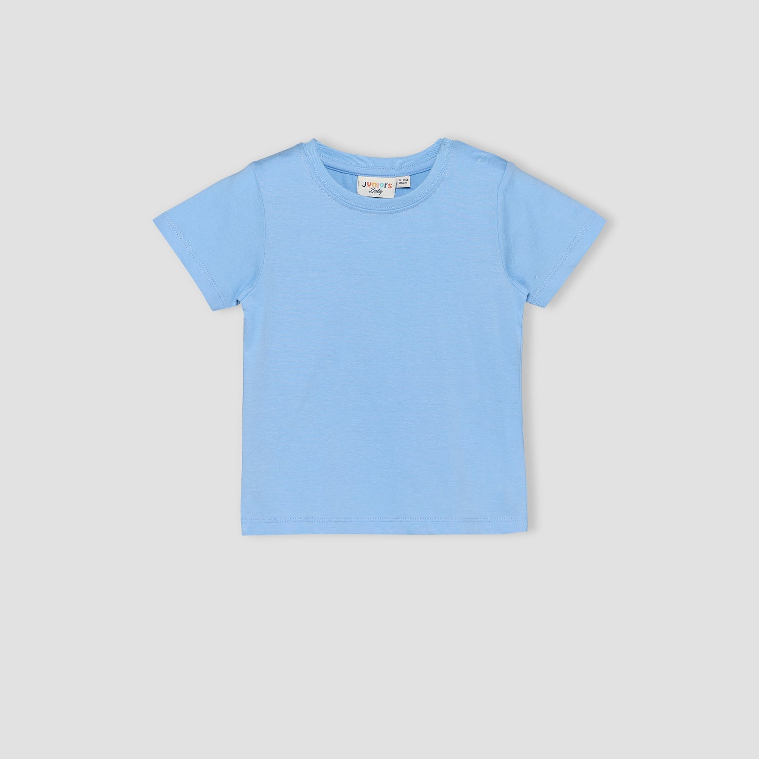 Juniors Crew Neck Short Sleeves T-shirt and Dungaree Set with Elephant Applique
