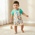 Juniors Crew Neck Short Sleeves T-shirt and Dungaree Set with Safari Print - Multicolour / 12-18 mths