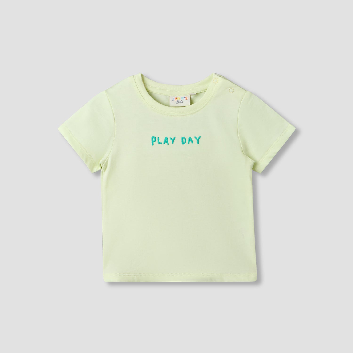 Juniors Round Neck Short Sleeve T-shirt and Dungaree Set with Alligator Applique