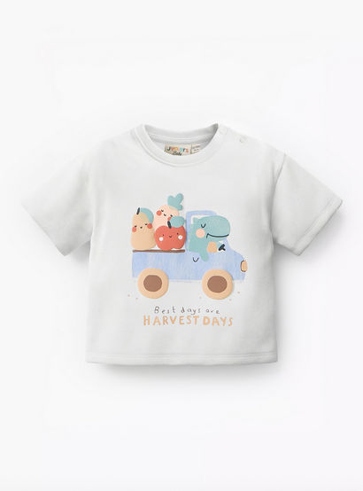 Juniors Crew Neck Short Sleeves T-shirt and Shorts Set with Print-baby-boys-clothing-setsandcoords-image-3
