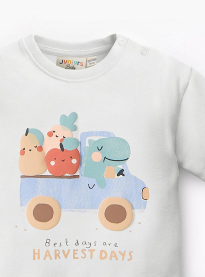 Juniors Crew Neck Short Sleeves T-shirt and Shorts Set with Print-baby-boys-clothing-setsandcoords-image-5