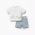Juniors Crew Neck Short Sleeves T-shirt and Shorts Set with Print - White / 12-18 mths