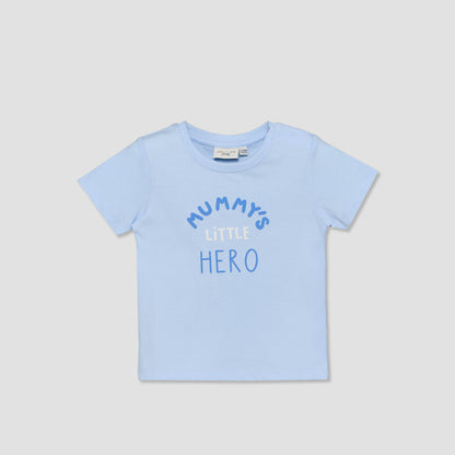 Juniors Crew Neck Short Sleeves T-shirt and Dungaree Set with Vehicle Applique