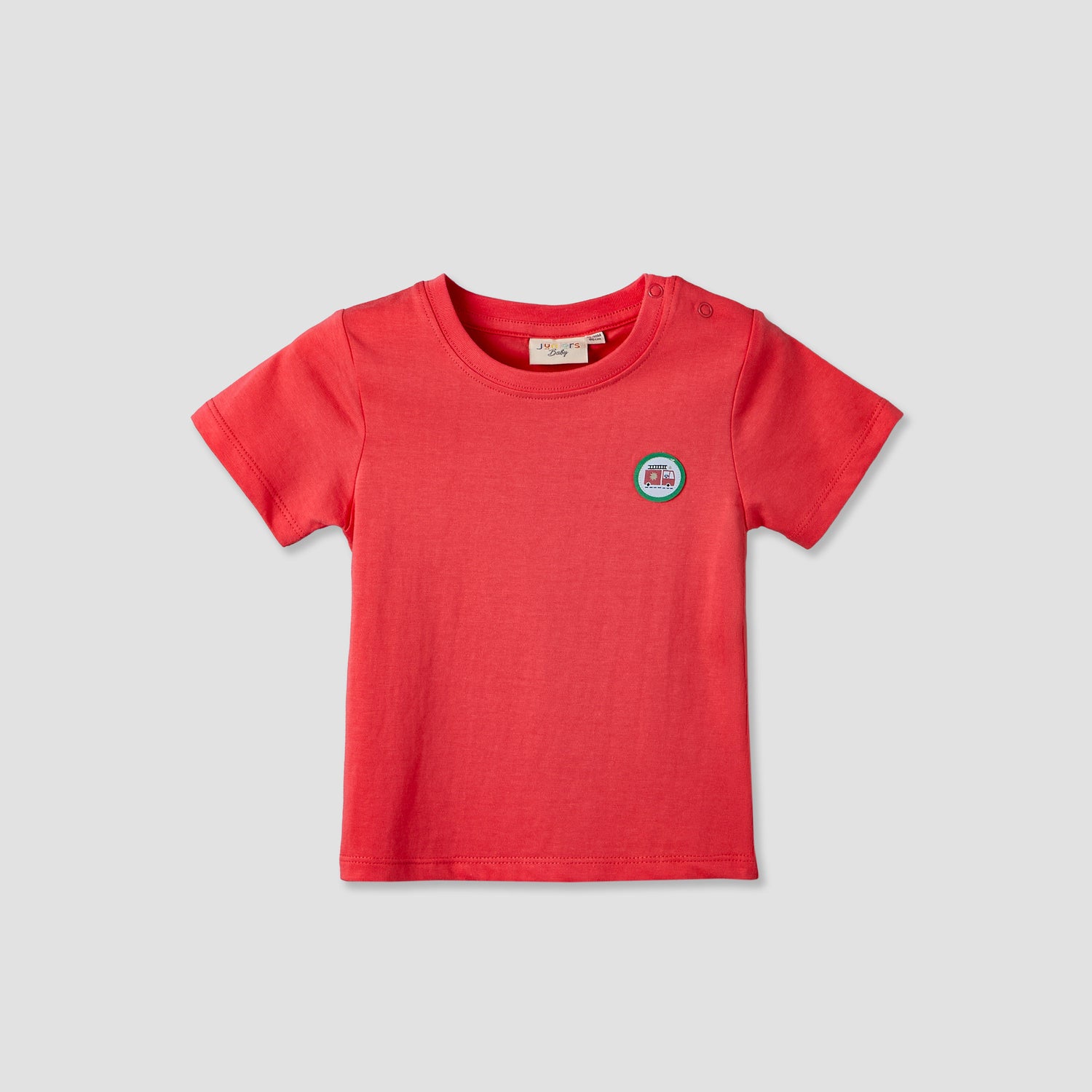 Juniors Crew Neck Short Sleeves T-shirt and Dungaree Set with Vehicle Print