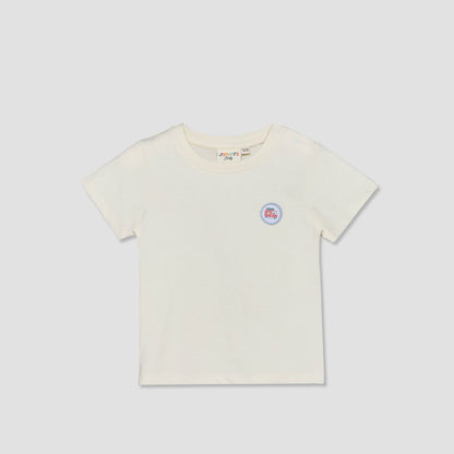 Juniors Crew Neck Short Sleeves T-shirt and Dungaree Set with Vehicle Applique