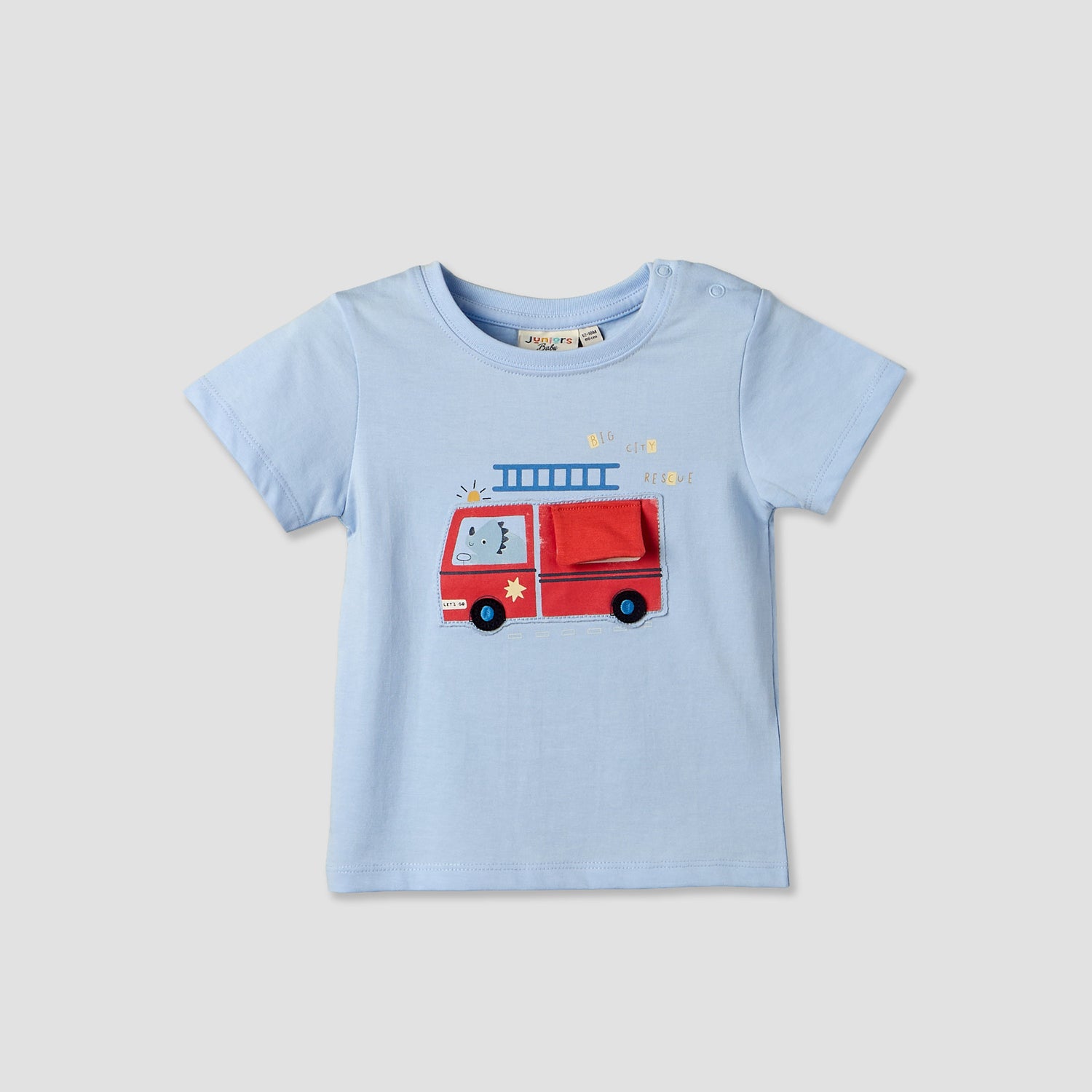 Set of 3 Juniors Round Neck Short Sleeves T-shirt and Shorts Set with Applique Detail