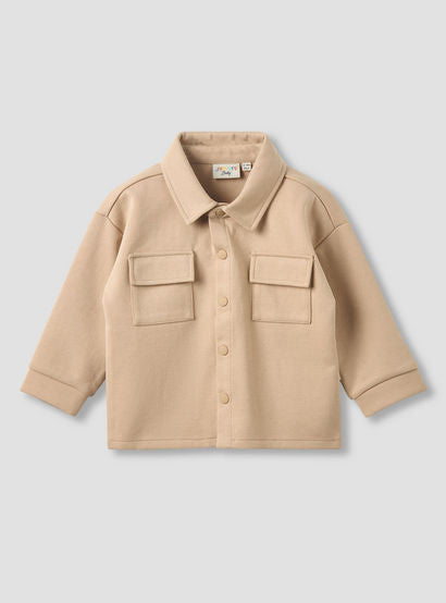 Juniors Collared Neck Long Sleeve Shirt and Pants Set with Pockets-baby-boys-clothing-setsandcoords-image-3