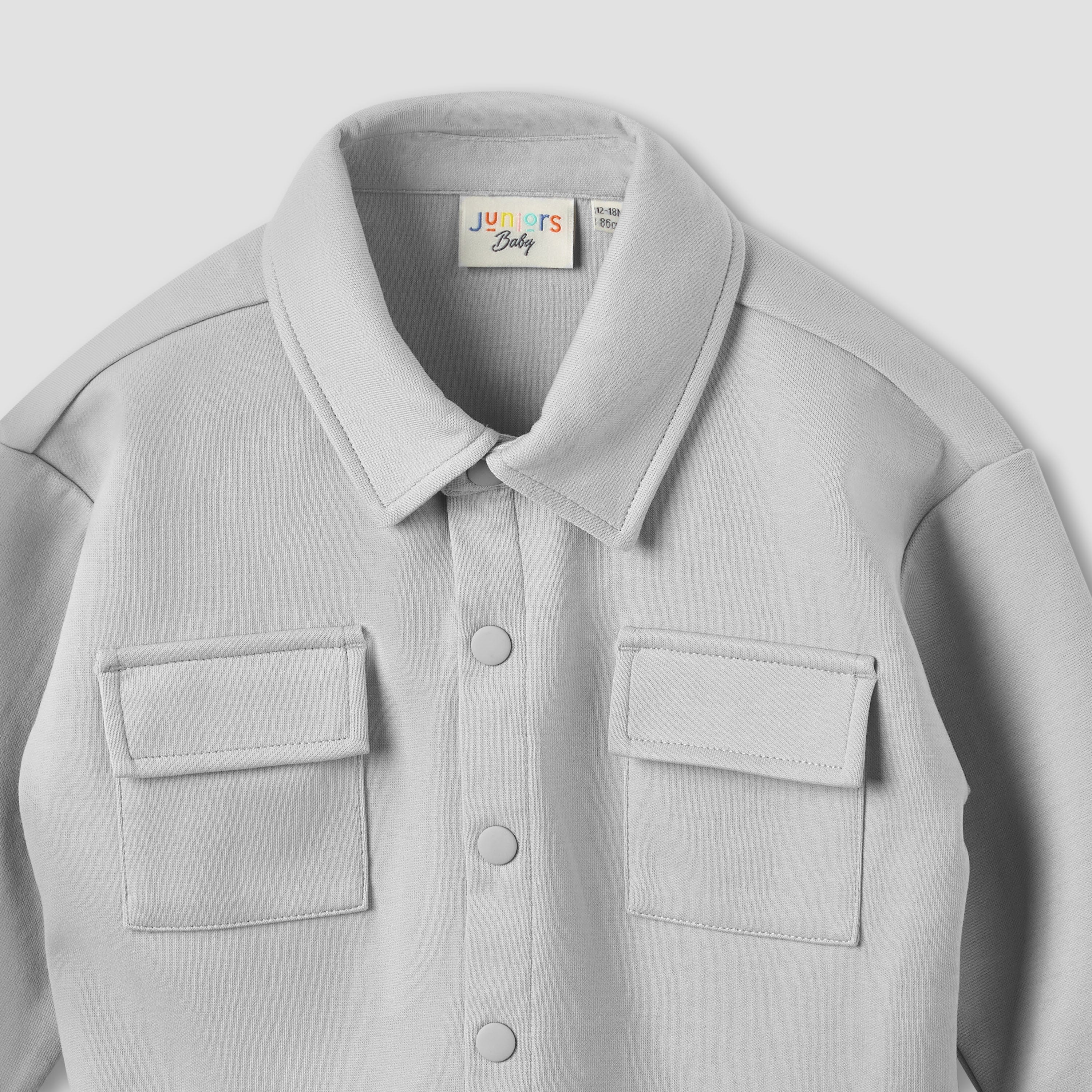 Juniors Collared Neck Long Sleeve Shirt and Pants Set with Pockets