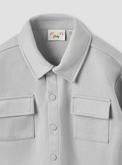 Juniors Collared Neck Long Sleeve Shirt and Pants Set with Pockets-baby-boys-clothing-setsandcoords-image-5