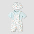 Juniors Round Neck Short Sleeve T-shirt and Dungaree Set with Cap - Multicolour / 12-18 mths