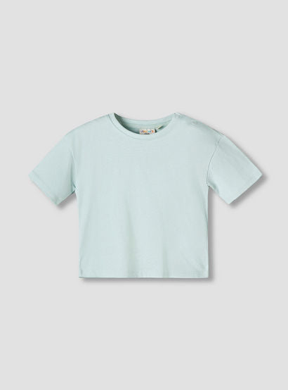 Juniors Round Neck Short Sleeve T-shirt and Dungaree Set with Cap-baby-boys-clothing-setsandcoords-image-3