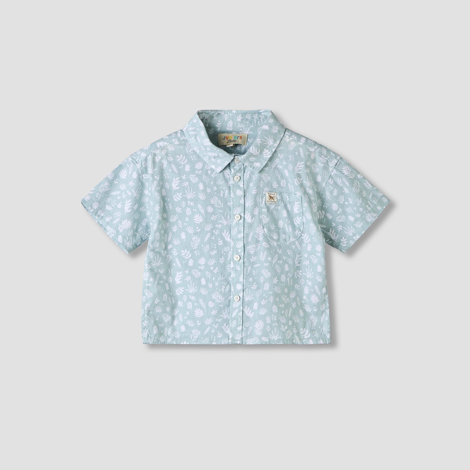 Juniors Collared Short Sleeves Shirt and Shorts Set with Print