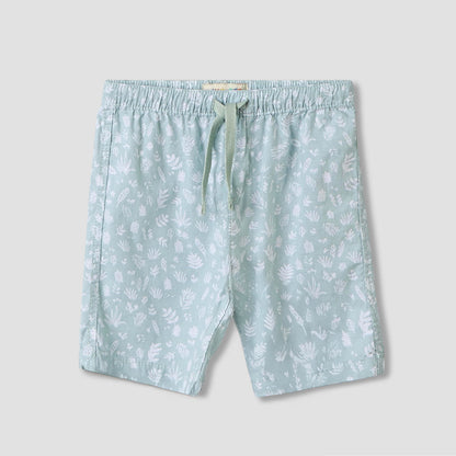 Juniors Collared Short Sleeves Shirt and Shorts Set with Print