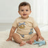 Juniors Crew Neck Short Sleeves Romper with Vehicle Embroidery - Beige / 12-18 mths