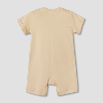 Juniors Crew Neck Short Sleeves Romper with Vehicle Embroidery