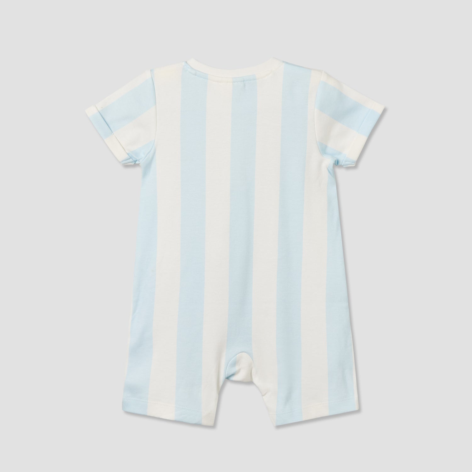 Juniors Henley Neck Short Sleeve Romper with Zebra Applique