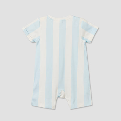 Juniors Henley Neck Short Sleeve Romper with Zebra Applique