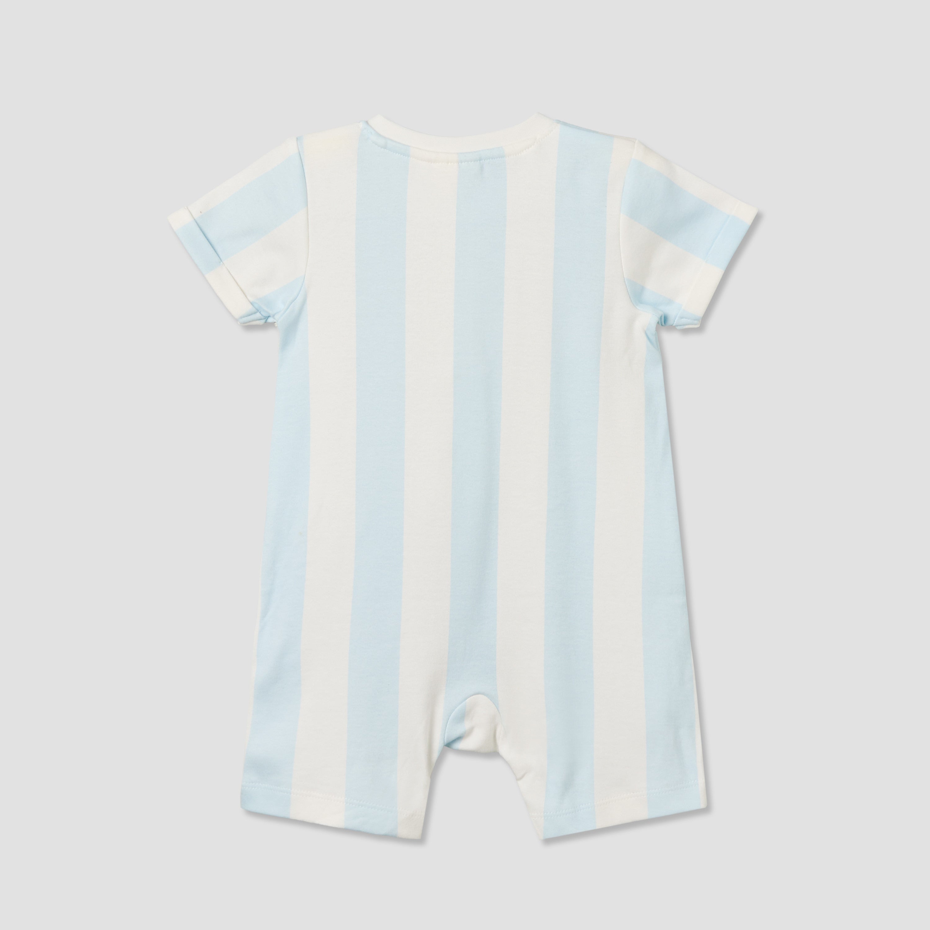 Juniors Henley Neck Short Sleeve Romper with Zebra Applique