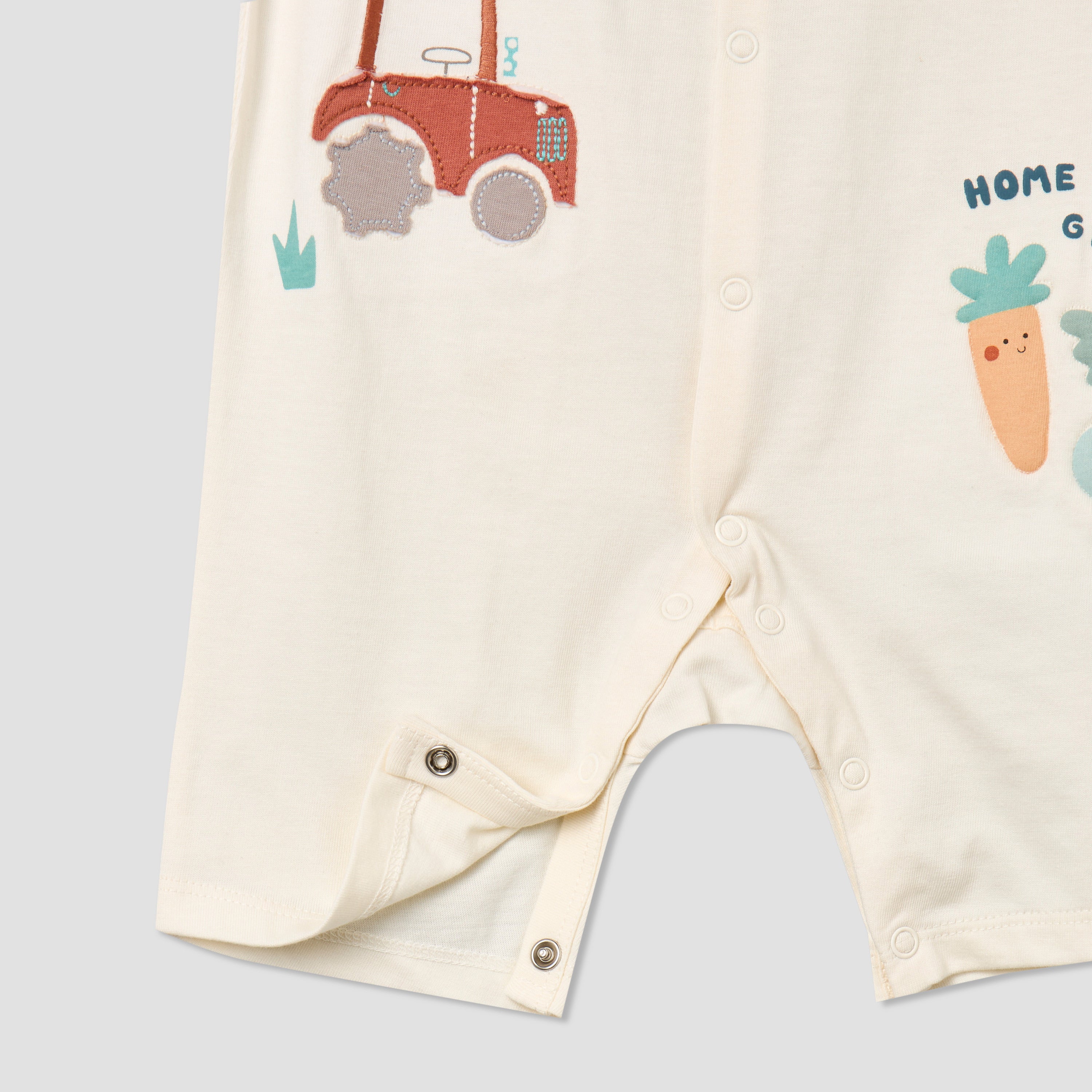 Pack of 2 Juniors Crew Neck Short Sleeves Romper with Fun Print