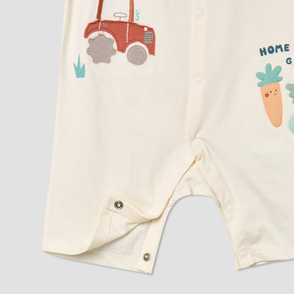 Pack of 2 Juniors Crew Neck Short Sleeves Romper with Fun Print