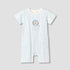 Juniors Crew Neck Short Sleeves Romper with Striped Lion Applique - Multicolour / 12-18 mths