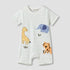 Juniors Short Sleeves Romper with Striped Animal Applique - White / 12-18 mths
