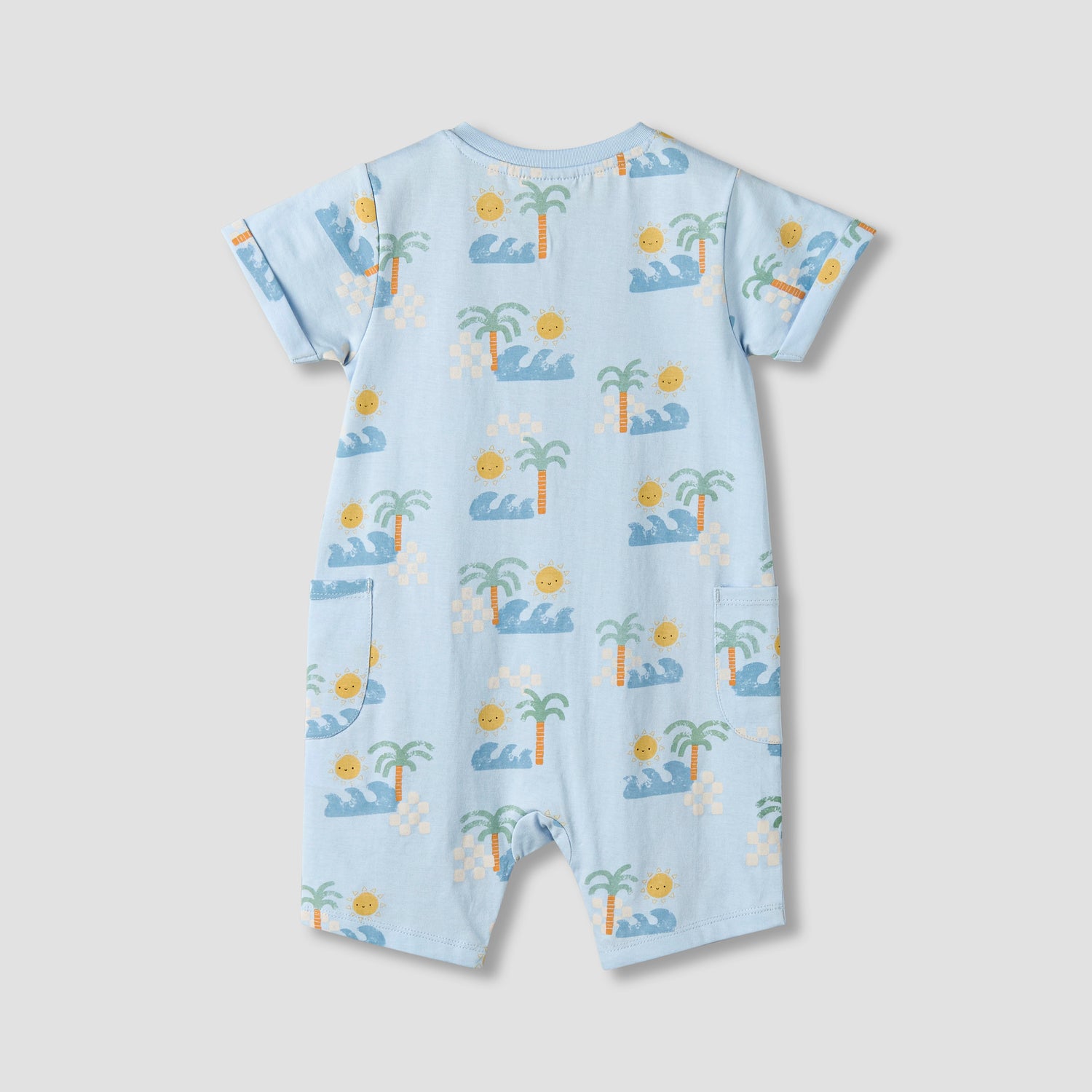 Pack of 2 Juniors Crew Neck Short Sleeves Romper with Snap Button Closure