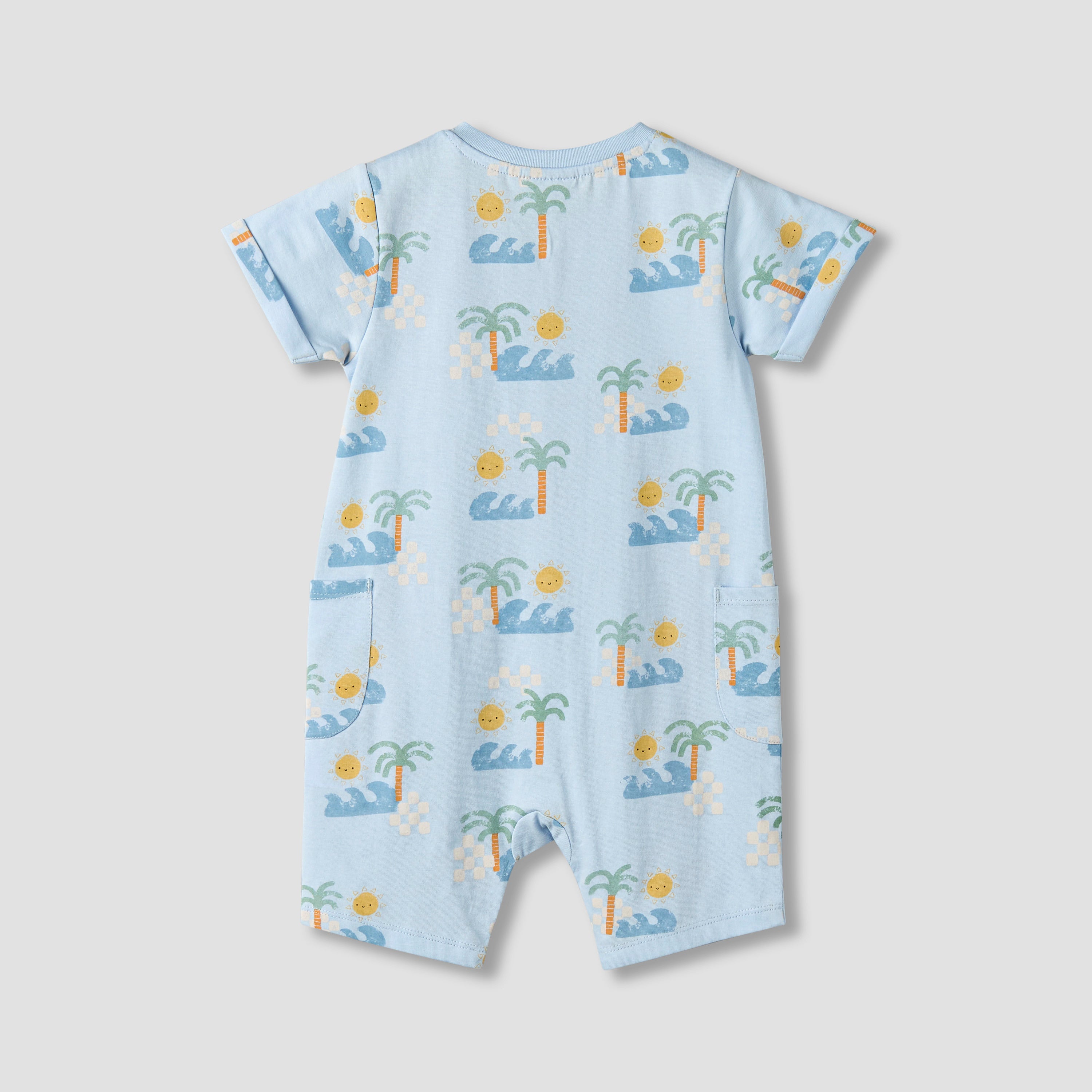 Pack of 2 Juniors Crew Neck Short Sleeves Romper with Snap Button Closure