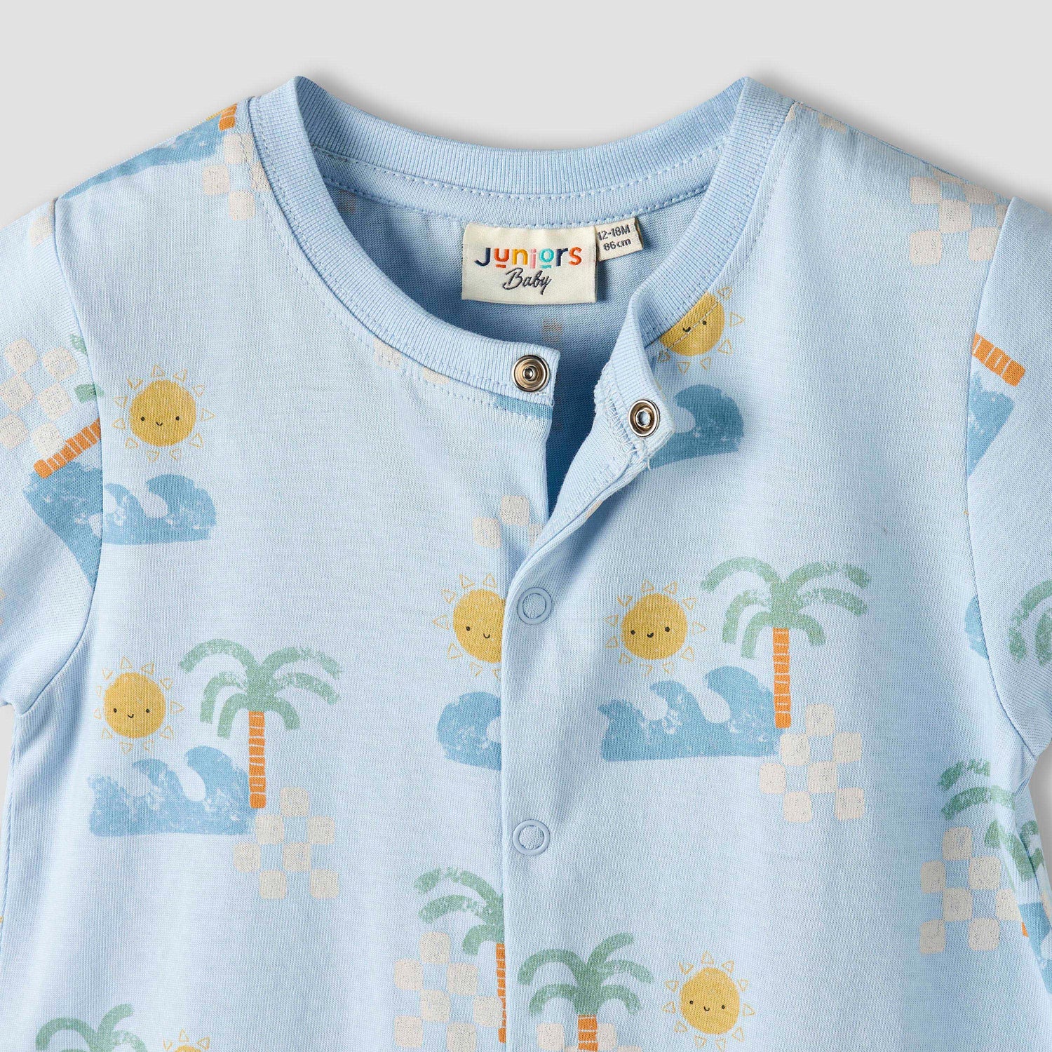 Pack of 2 Juniors Crew Neck Short Sleeves Romper with Snap Button Closure