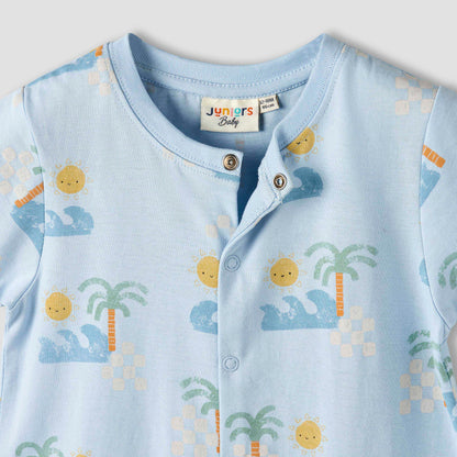 Pack of 2 Juniors Crew Neck Short Sleeves Romper with Snap Button Closure