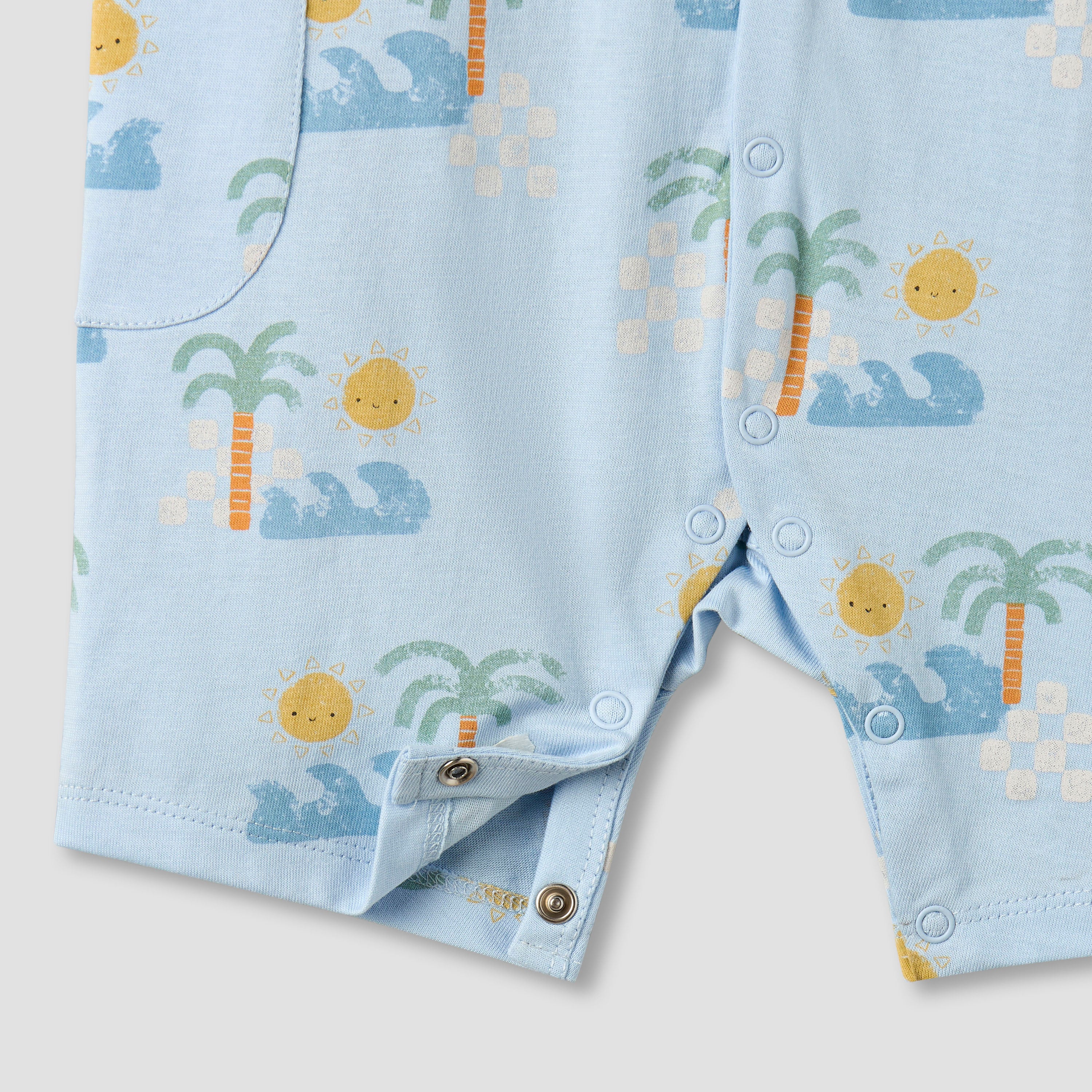 Pack of 2 Juniors Crew Neck Short Sleeves Romper with Snap Button Closure