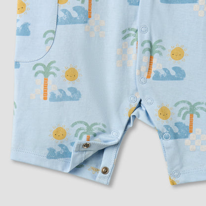 Pack of 2 Juniors Crew Neck Short Sleeves Romper with Snap Button Closure