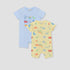 Pack of 2 Juniors Round Neck Short Sleeves Romper with Fun Print - Multicolour / 12-18 mths