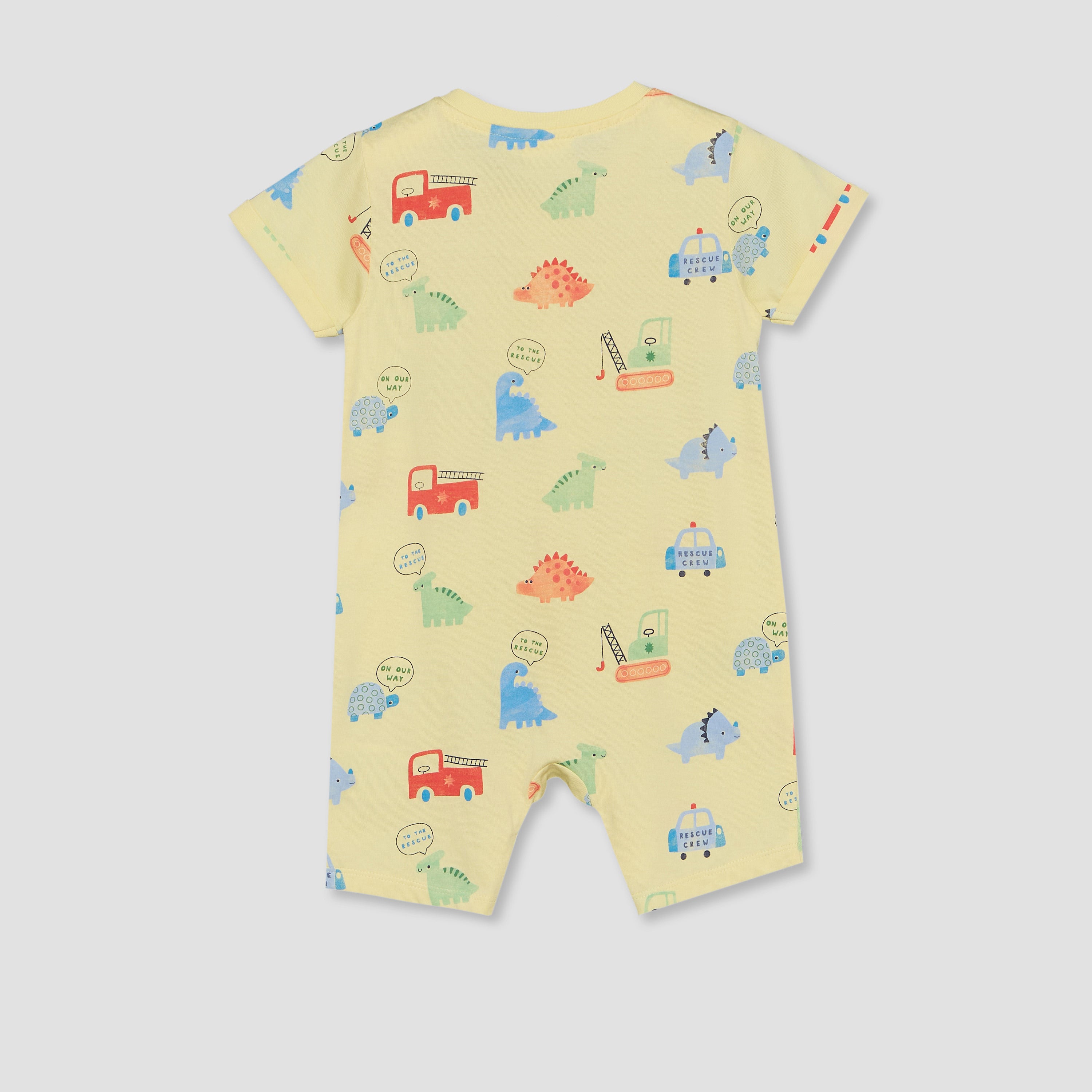 Pack of 2 Juniors Round Neck Short Sleeves Romper with Fun Print