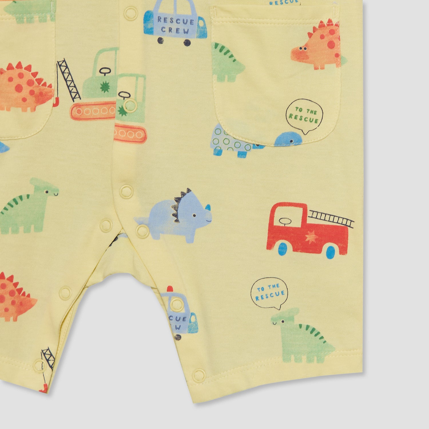Pack of 2 Juniors Round Neck Short Sleeves Romper with Fun Print