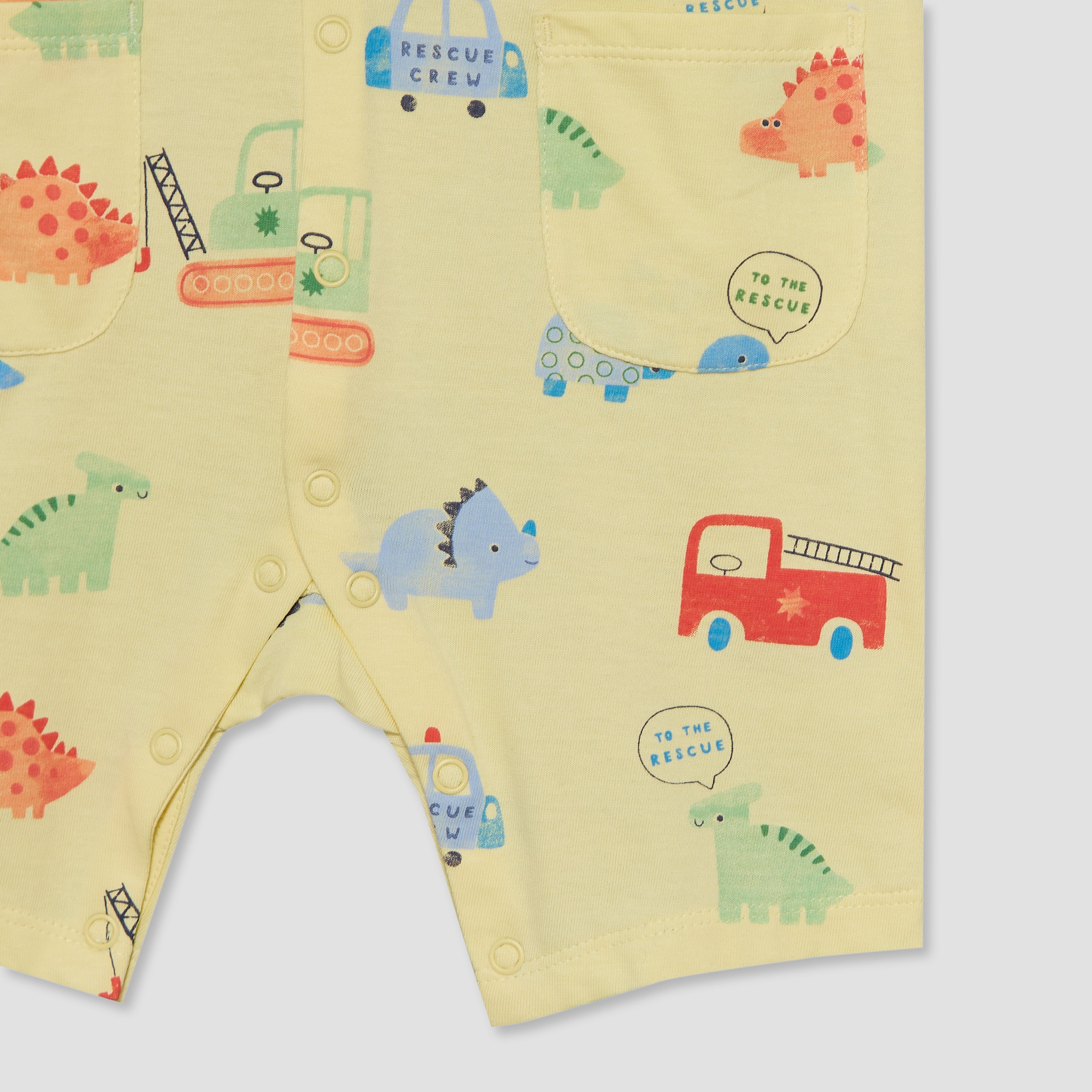 Pack of 2 Juniors Round Neck Short Sleeves Romper with Fun Print
