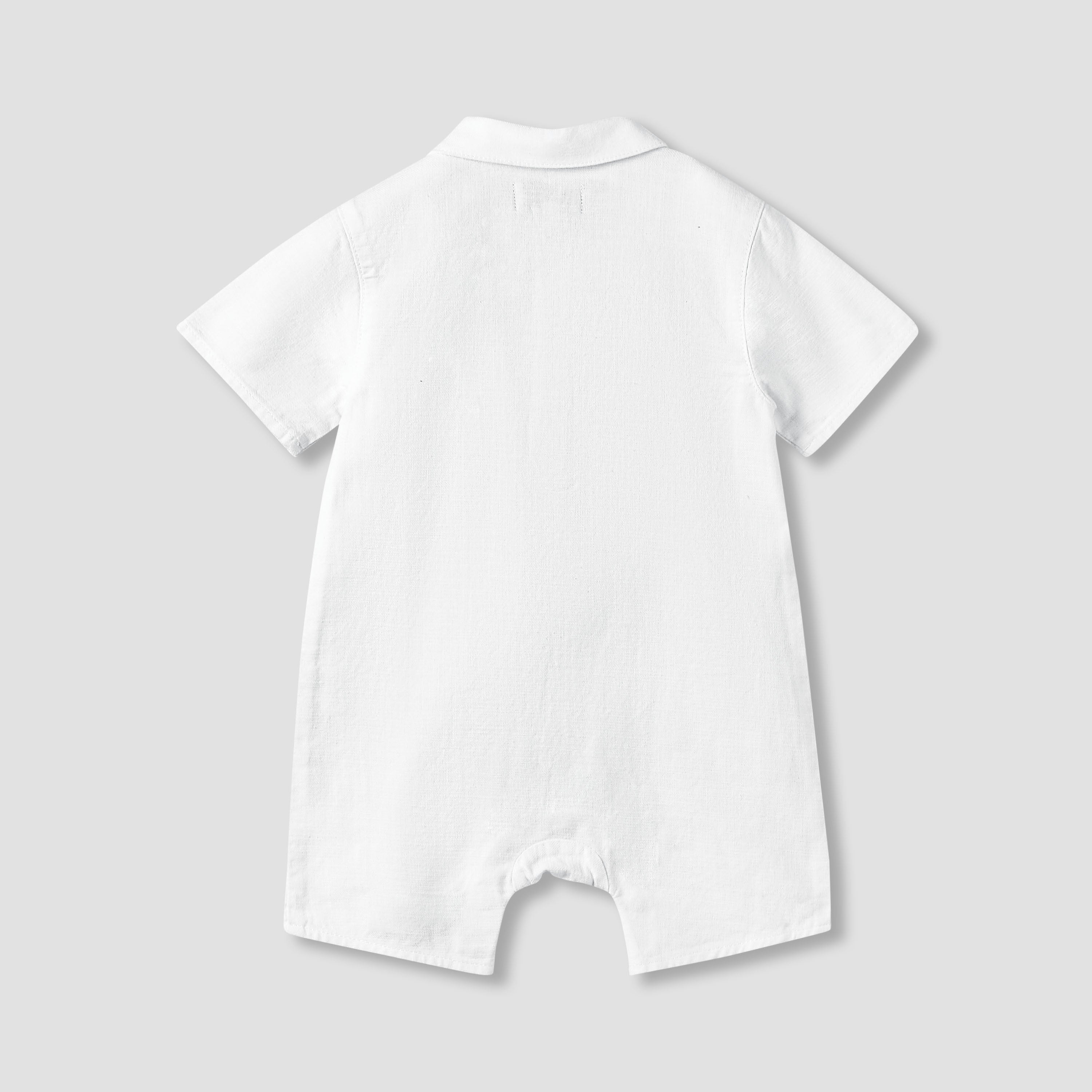 Juniors Collared Short Sleeves Romper with Animal Applique