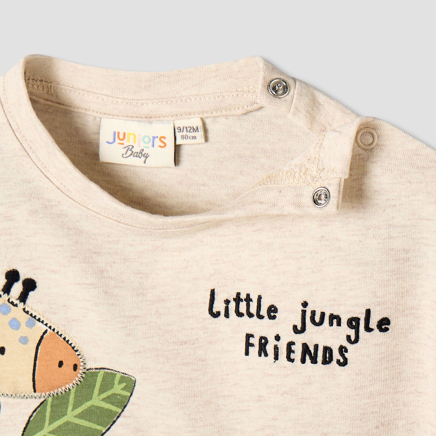Juniors Crew Neck Short Sleeves T-shirt with Animal Applique