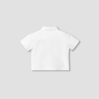 Juniors Short Sleeves Shirt with Tiger Embroidery