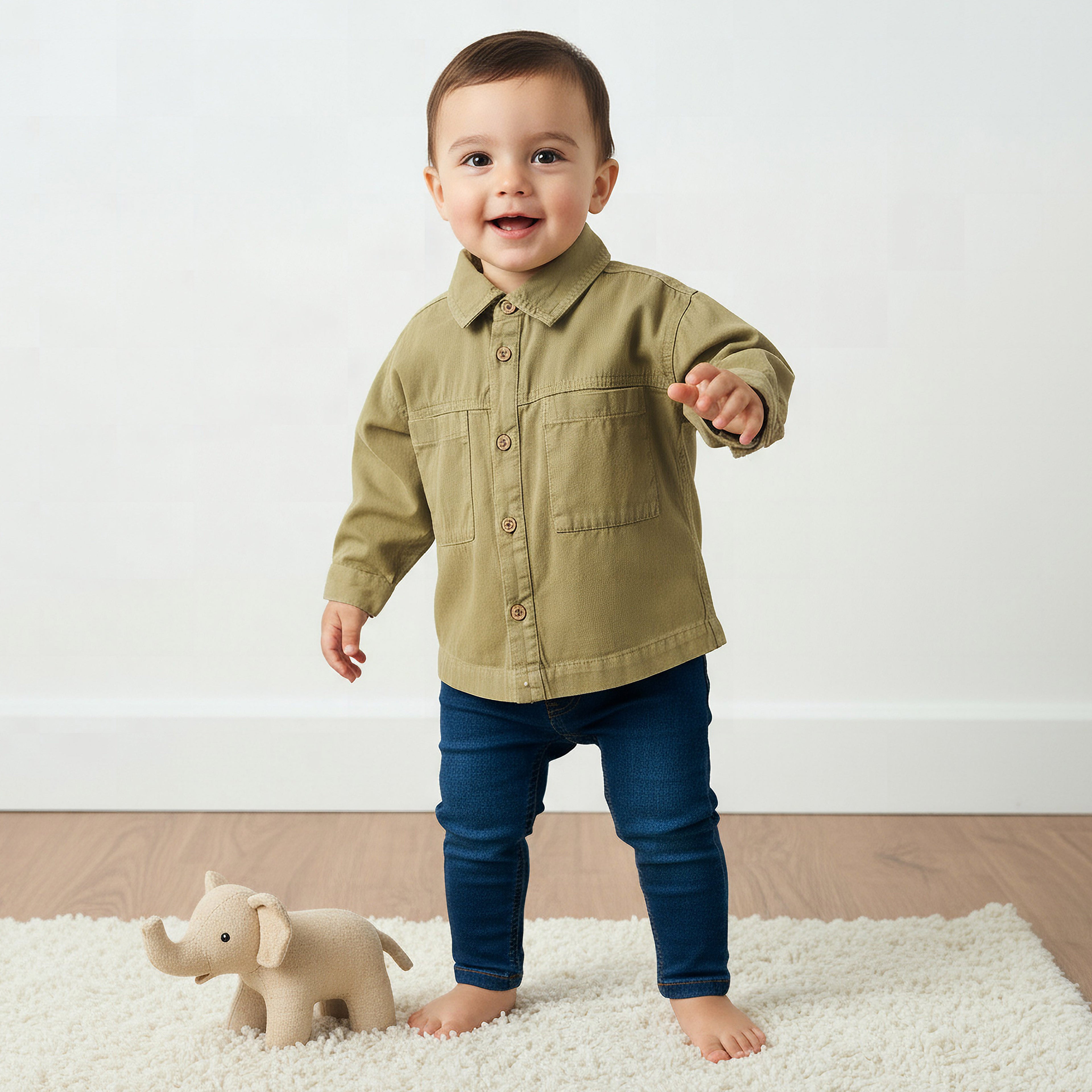 Juniors Long Sleeves Shirt with Pockets