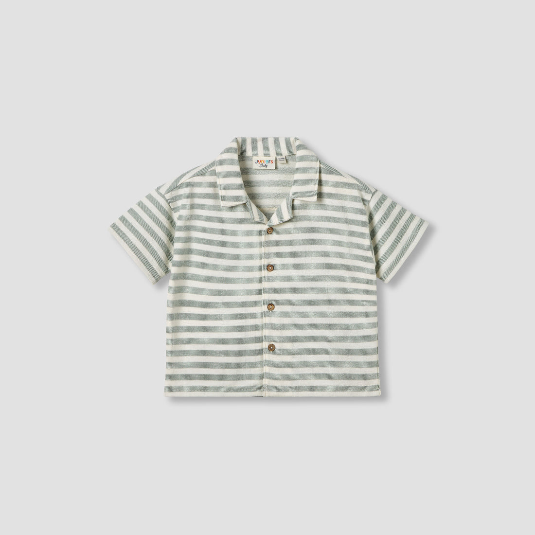Juniors Short Sleeves Shirt with Stripes - Grey / 12-18 mths