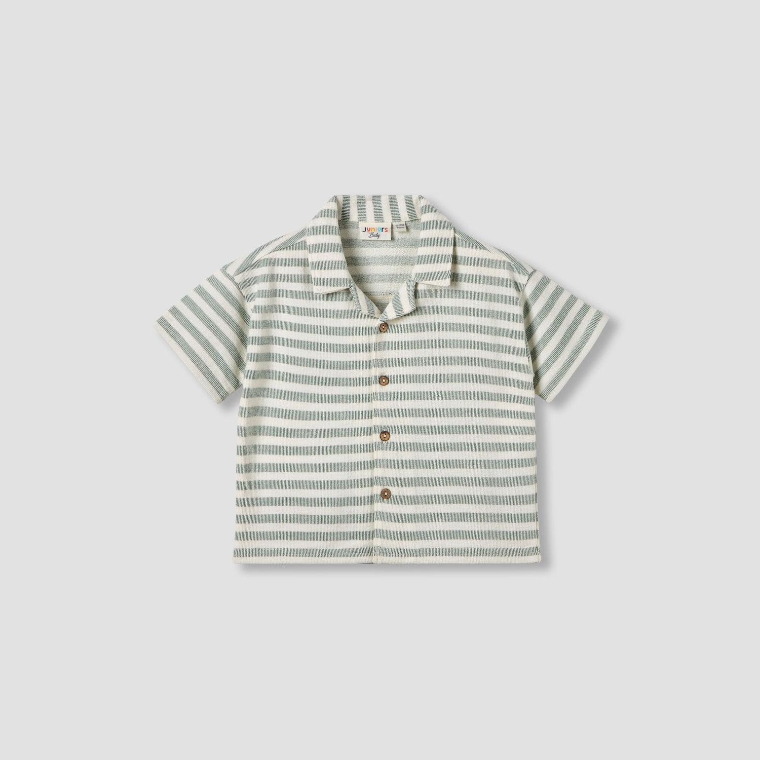 Juniors Short Sleeves Shirt with Stripes - Grey / 12-18 mths