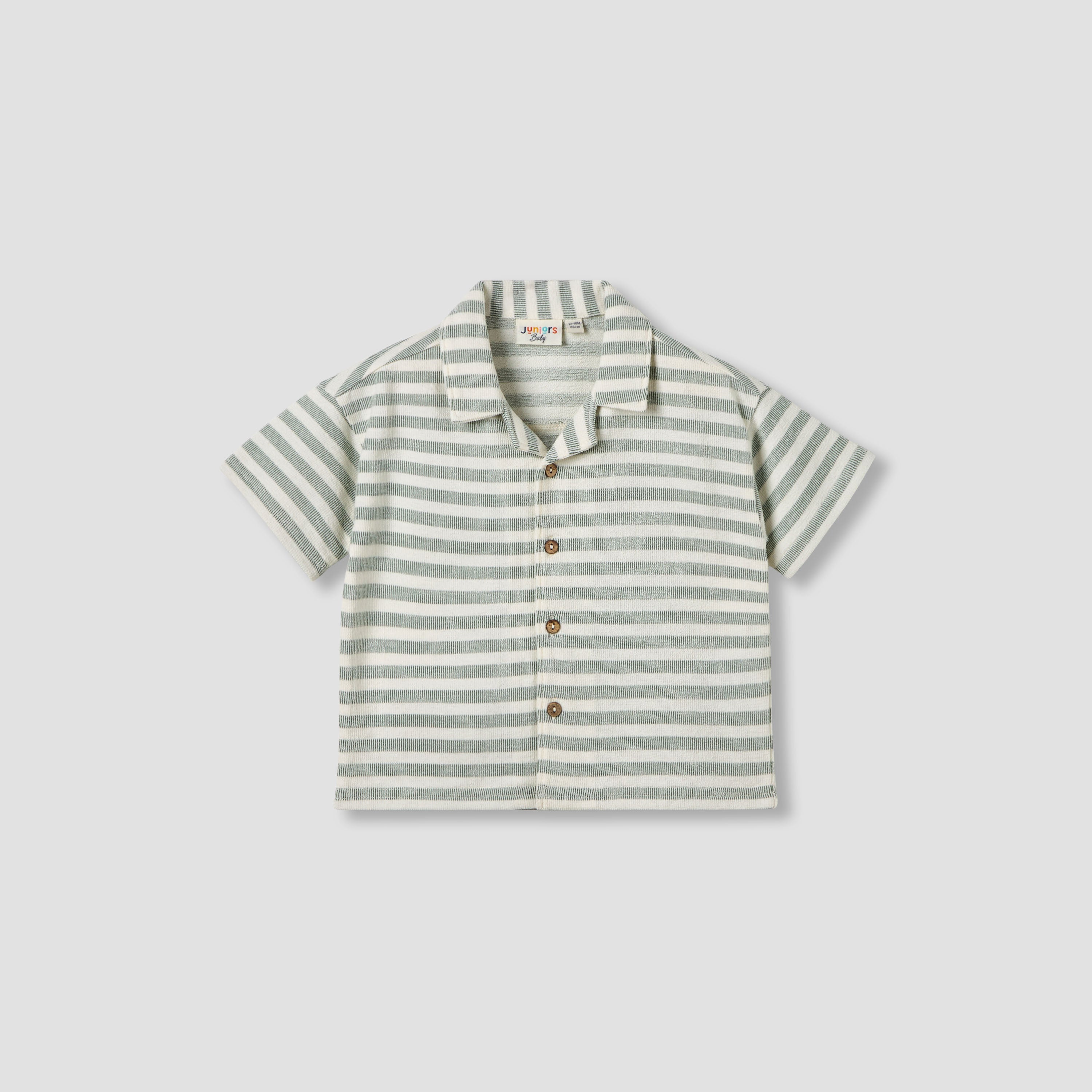 Juniors Short Sleeves Shirt with Stripes - Grey / 12-18 mths