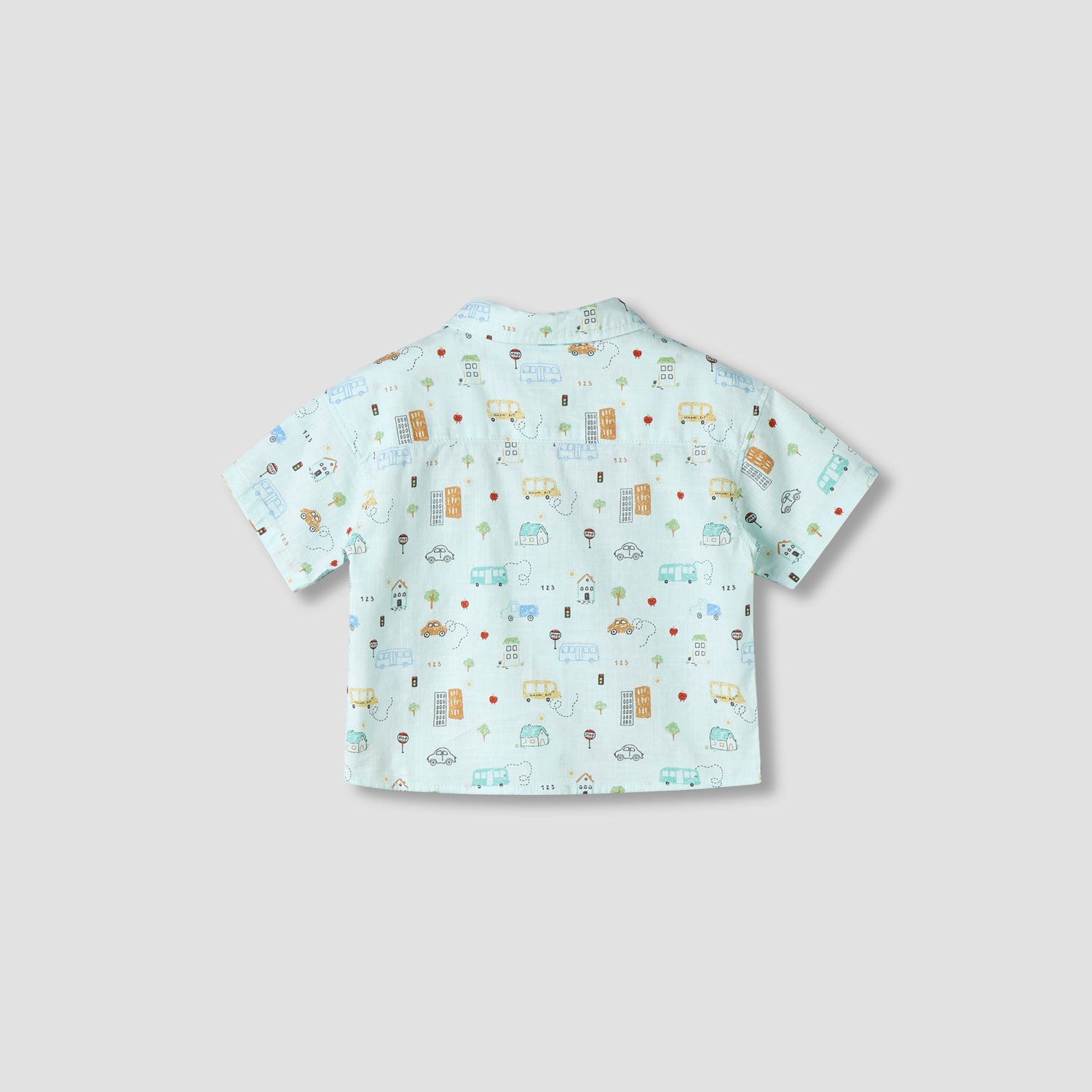 Juniors Collared Neck Short Sleeve Shirt and Shorts Set with Pocket