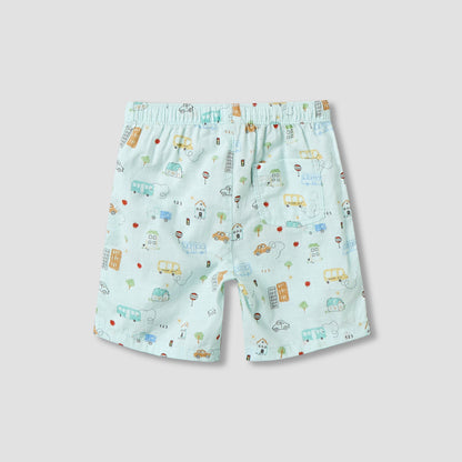 Juniors Collared Neck Short Sleeve Shirt and Shorts Set with Pocket